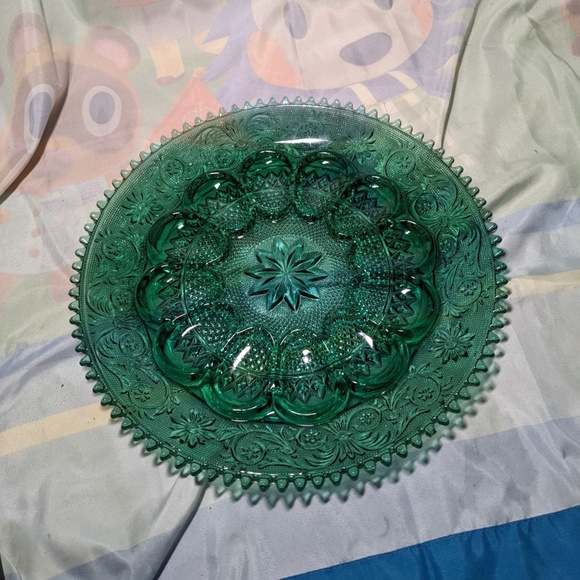 Tiara Other - Vintage Sandwich Tiara Spruce Green Glass Deviled Egg Platter
